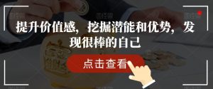 提升价值感，挖掘潜能和优势，发现很棒的自己-晟哥学社资源库