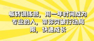板砖训练营，用一年时间成为专业的人，带你突破行动局限，快速成长-晟哥学社资源库