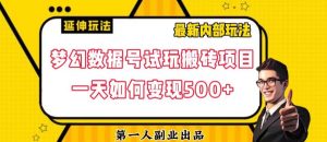 数据号回归玩法游戏试玩搬砖项目再创日入500+【揭秘】-晟哥学社资源库