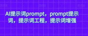 AI提示词prompt，prompt提示词，提示词工程，提示词增强-晟哥学社资源库