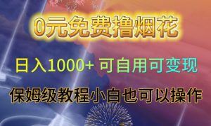 0元免费撸烟花日入1000+可自用可变现保姆级教程小白也可以操作【仅揭秘】-晟哥学社资源库