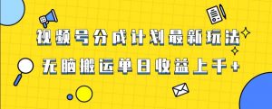 视频号最新爆火赛道玩法，只需无脑搬运，轻松过原创，单日收益上千【揭秘】-晟哥学社资源库