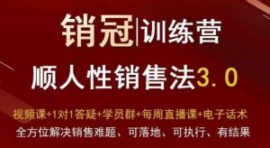 爆款!销冠训练营3.0之顺人性销售法,全方位解决销售难题、可落地、可执行、有结果-晟哥学社资源库