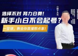 大左教您从0到1做直播带货,选择不对,努力白费,5小时课程搞定那点事,解决你起号问题-晟哥学社资源库