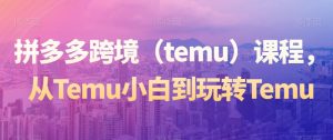 拼多多跨境(temu)课程,从Temu小白到玩转Temu-晟哥学社资源库