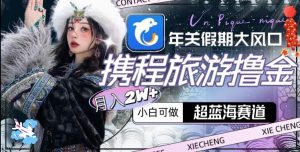 年关假期大风口，携程旅游撸金，超蓝海赛道,月入2w+【揭秘】-晟哥学社资源库