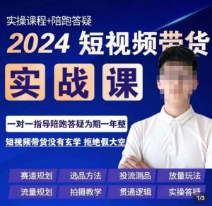 果哥·2024短视频带货实操课，​赛道规划/选品方法/投流测品/放量玩法/流量规划/拍摄教学-晟哥学社资源库