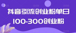 抖音引流创业粉单日100-300创业粉【揭秘】-晟哥学社资源库