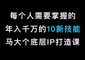 马大个的IP底层逻辑课,每个人需要掌握的年入千万的10新技能,约会底层IP打造方法!-晟哥学社资源库