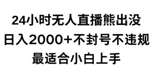 快手24小时无人直播熊出没，不封直播间，不违规，日入2000+，最适合小白上手，保姆式教学【揭秘】-晟哥学社资源库