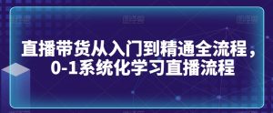 直播带货从入门到精通全流程,0-1系统化学习直播流程-晟哥学社资源库