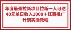 年度最豪拉新项目拉新一人可达40元单日收入1000+红薯推广计划实操教程【揭秘】-晟哥学社资源库