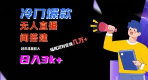 冷门爆款直播间手把手搭建，流量巨大，日入3k+【揭秘】-晟哥学社资源库