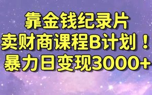 财经纪录片联合财商课程的变现策略,暴力日变现3000+,喂饭级别教学【揭秘】-晟哥学社资源库
