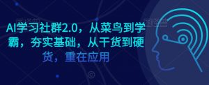 AI学习社群2.0,从菜鸟到学霸,夯实基础,从干货到硬货,重在应用-晟哥学社资源库