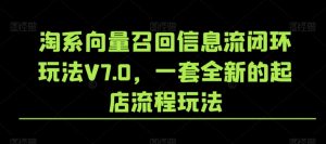 淘系向量召回信息流闭环玩法V7.0，一套全新的起店流程玩法-晟哥学社资源库
