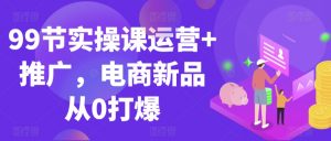 99节实操课运营+推广,电商新品从0打爆-晟哥学社资源库