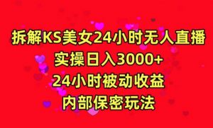 利用快手24小时无人美女直播,实操日入3000,24小时被动收益,内部保密玩法【揭秘】-晟哥学社资源库