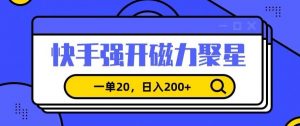 信息差赚钱项目，快手强开磁力聚星，一单20，日入200+【揭秘】-晟哥学社资源库