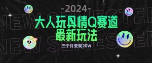 全新大人玩具情Q赛道合规新玩法,公转私域不封号流量多渠道变现,三个月变现20W【揭秘】-晟哥学社资源库