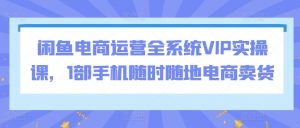 闲鱼电商运营全系统VIP实操课,1部手机随时随地电商卖货-晟哥学社资源库