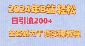 2024年B站轻松日引流200+的全套暴力干货实操教程【揭秘】-晟哥学社资源库