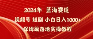 2024年视频号短剧新玩法小白日入1000+保姆级落地实操教程【揭秘】-晟哥学社资源库