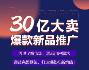 亚马逊·30亿大卖爆款新品推广,可复制、全程案例实操的爆款推新SOP-晟哥学社资源库