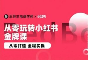 王导主·小红书电商运营实操课，​从零打造  全程实操-晟哥学社资源库