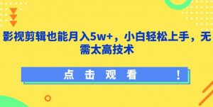 影视剪辑也能月入5w+,小白轻松上手,无需太高技术【揭秘】-晟哥学社资源库