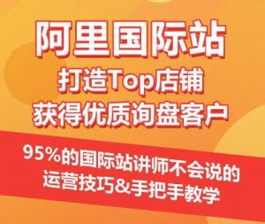 【阿里国际站】打造Top店铺&获得优质询盘客户,95%的国际站讲师不会说的运营技巧-晟哥学社资源库