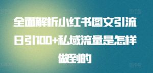 全面解析小红书图文引流日引100+私域流量是怎样做到的【揭秘】-晟哥学社资源库