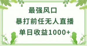 暴打前任小游戏无人直播单日收益1000+，收益稳定，爆裂变现，小白可直接上手【揭秘】-晟哥学社资源库