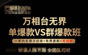 万相台无界单爆款VS群爆款班，选择大于努力，让团队事半功倍!-晟哥学社资源库