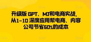 升级版 GPT、MJ和电商实战,从1~10 深度应用帮电商、内容公司节省60%的成本-晟哥学社资源库