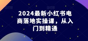 2024最新小红书电商落地实操课,从入门到精通-晟哥学社资源库