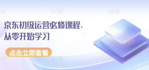 京东初级运营必修课程，从零开始学习-晟哥学社资源库