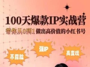 小红书100天爆款IP实战营，带你从0到1做出高价值的小红书号-晟哥学社资源库
