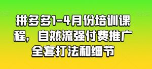 拼多多1-4月份培训课程，自然流强付费推广全套打法和细节-晟哥学社资源库