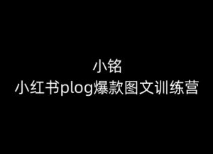 小铭-小红书plog爆款图文训练营，教你从0-1做小红书-晟哥学社资源库