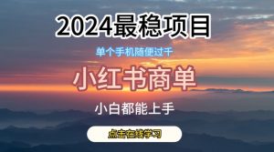 2024最稳蓝海项目,小红书商单项目,没有之一【揭秘】-晟哥学社资源库