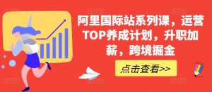 阿里国际站系列课，运营TOP养成计划，升职加薪，跨境掘金-晟哥学社资源库