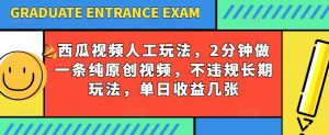 西瓜视频写字玩法,2分钟做一条纯原创视频,不违规长期玩法,单日收益几张-晟哥学社资源库