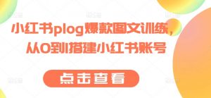 小红书plog爆款图文训练，从0到1搭建小红书账号-晟哥学社资源库