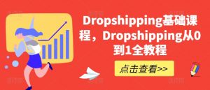 Dropshipping基础课程，Dropshipping从0到1全教程-晟哥学社资源库