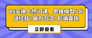 8S实操上热门课,思维模型|实战经验|暴力引流|后端变现-晟哥学社资源库