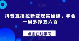 抖音直播拉新变现实操课，学会一周多挣五六百-晟哥学社资源库