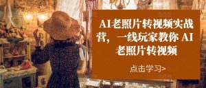 AI老照片转视频实战营,一线玩家教你AI老照片转视频-晟哥学社资源库