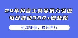 24年抖音工具号暴力引流,每日被动300+创业粉,创业粉捷径,卷死同行【揭秘】-晟哥学社资源库