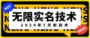 无限实名技术(2024年7月新技术)，最新技术最新口子，外面收费888-3688的技术-晟哥学社资源库